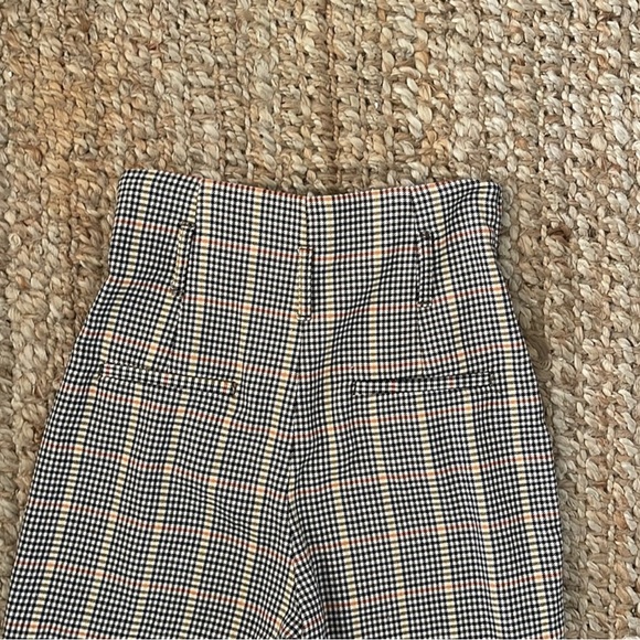 ZARA HIGH WAIST PARACHUTE JEANS PLAID BURGUNDY BUNDLE SIZE SMALL USA 2 - Picture 6 of 9